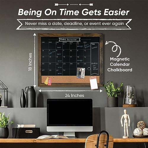 Loddiedoddiechalkboardcalendarbulletincombo18x24rusticframewithchalkmarkerspushpinsmagnetsblackboardkitchenwallcalendarorganizer  Urban Country Home Decor Loddie doddie chalkboard calendar bulletin combo 18 x 24 rustic frame with chalk markers push pins magnets blackboard kitchen wall calendar organizer  urban country home decor