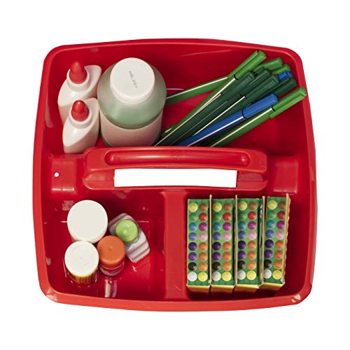 Image of Storex Classroom Caddy, 9.25 x 9.25 x 5.25 Inches, Assorted Colors, Color Assortment Will Vary, Case of 6 (00940U06C), Small Caddy