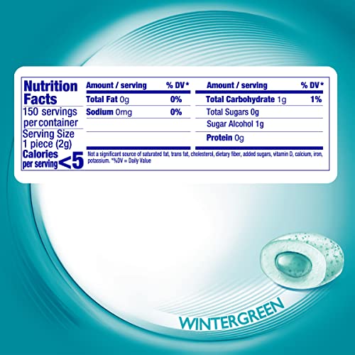 Image of Mentos Sugar Free Gum with Xylitol, Wintergreen, 15 Piece Bottle (10 Pack)