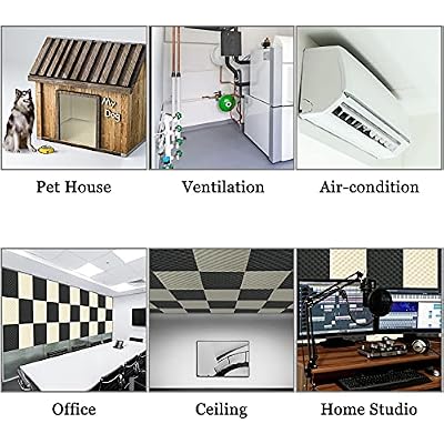 BXI Soundproofing Closed Cell Foam - 8 Pack Self-Adhesive 16'' X 12'' X 1'' Thickened Egg Crate Sound Proof Foam - Acoustic Foam Panels Great for Noise & Thermal Insulation (Beige)