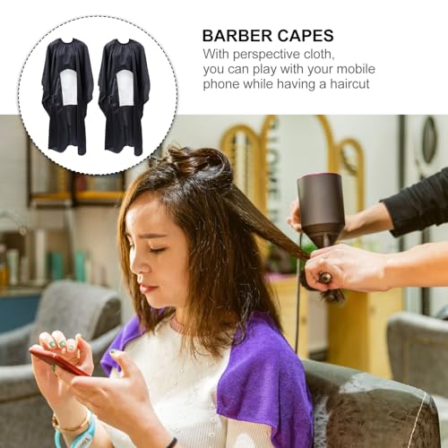 Capa de barbería Abaodam 2 piezas con visor negro miniatura 7
