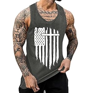 Onafhankelijkheidsdag zomertanktop voor heren, ademend, groot, casual, mouwloos, los, gedeeltelijk bedrukte tanktop voor heren, shirts met korte mouwen