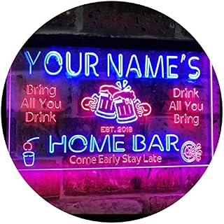 ADVPRO Personalized Your Name Custom Home Bar Beer Established Year Dual Color LED