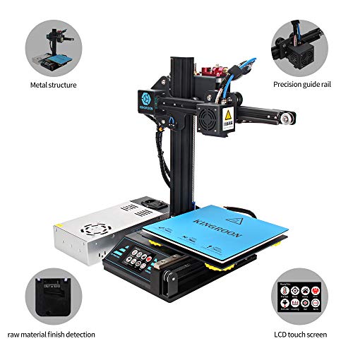 3D Printer, Kingroon DIY Aluminum Resume Printer with Touch Screen Assisted Level Free MicroSD Card Preloaded with Printable 3D Models, Printing Space (180x180x180mm)