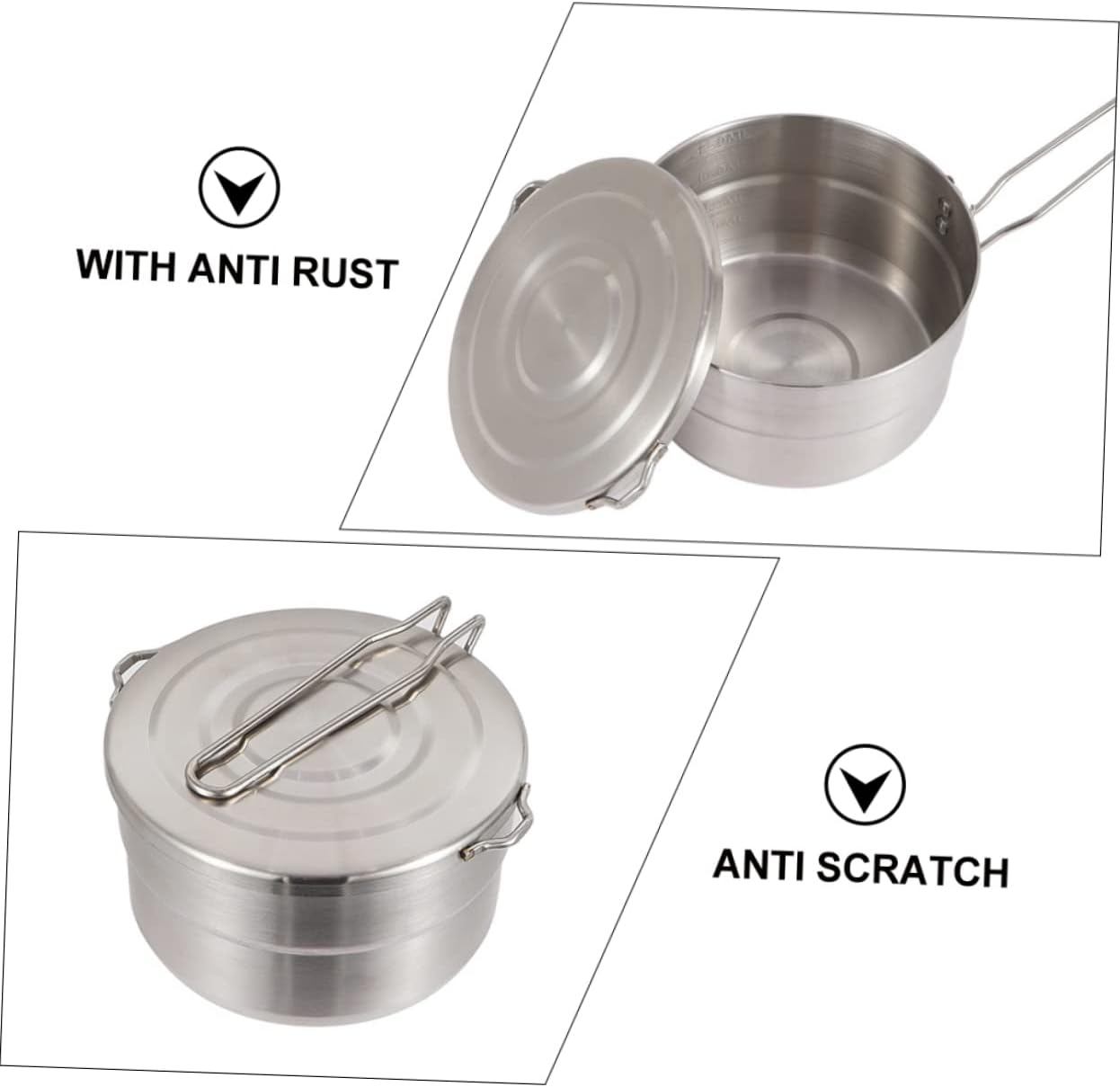 bento pot Stainless Steel Folding Bowl Hiking Cookware Kit Stainless Steel Cup Hiking Cooking Kit Folding Utensils Camping Hiking Pot camping pot travel Backpack spoon