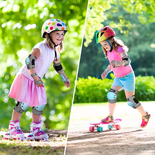 SKL Knee Pads for Kids, Elbow and Knee Pads Kids 6-13, Toddler 3 in 1 Protective Gear Set with Wrist Guards, Adjustable Strap for Skating Scooter Bike Riding Skateboard Cycling Rollerblading - Thumbnail 4