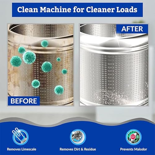 Image of Klenzmo by Kleenest Washing Machine Cleaner Descale Tablets (Pack of 8)- Descaler for Top & Front Load Machines | Drum & Tub Cleaner for Effective Limescale Removal