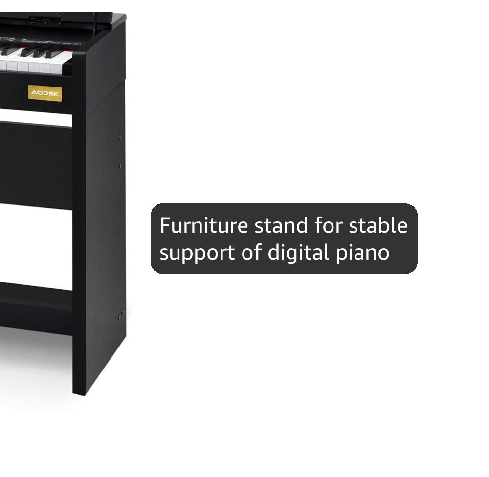 AODSK 88-Key Weighted Hammer Action Digital Piano with Speakers,Furniture Stand and Triple Pedals,Beginner's Course - B-85