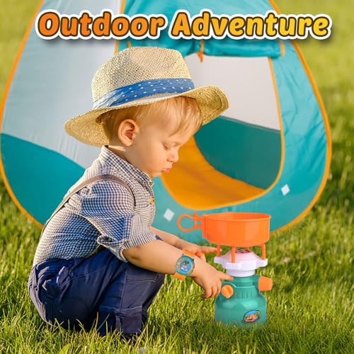 FUN LITTLE TOYS Pop Up Play Tent with Camping Gear and Tools Set, Outdoor Toys for Kids - Image 3