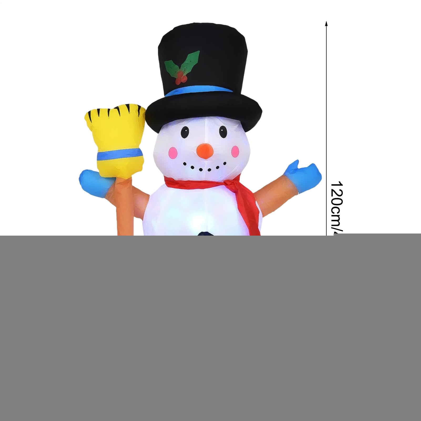 Muñeco De Nieve Inflable Navideño Sostiene Escoba Impermeable