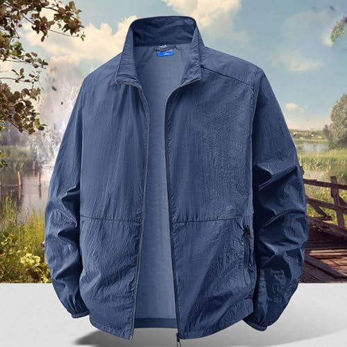 Men's UPF 50+ Lightweight Jackets Quick-Dry UV Sun Shirt Zip Up SPF Fishing Jackets Long Sleeve Athletic Rash Guard2