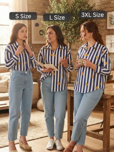 Image of Leriya Fashion Tops for Woman | Casual Top for Women Stylish Western Outfit | Collared Button Shirt for Women Oversized | Girls Professional Shirt for Office and Daily Outfit