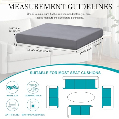 Image of BIETYONE 14Pcs Stretch Patio Cushion Covers,Outdoor Couch Covers Replacement,Outdoor Couch & Sofa Slipcovers,for Patio Furniture Cushion Covers,Washable Reusable Furniture Protector(Grey,Cover Only)