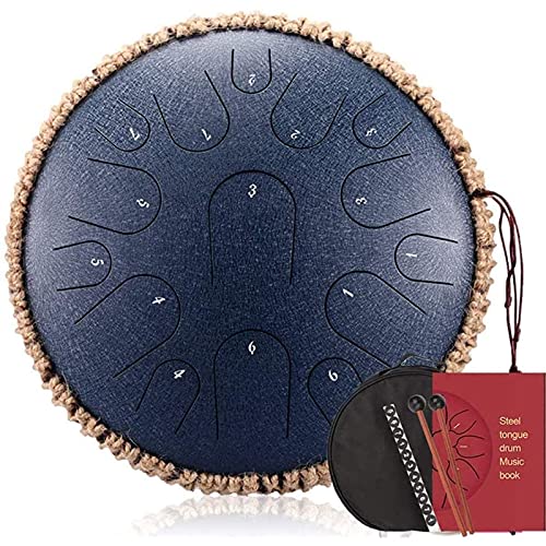 スチールタンドラム15リアクション13インチDキーハンドパンドラムパーカッションインストゥルメントタンクドラム瞑想ヨガ禅ドラム初級ミュージックラバーズギフト用のマレットトラベルバッグ