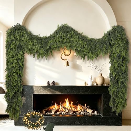 9Ft Christmas Cedar Garland with Lights Christmas Decorations, Re...
