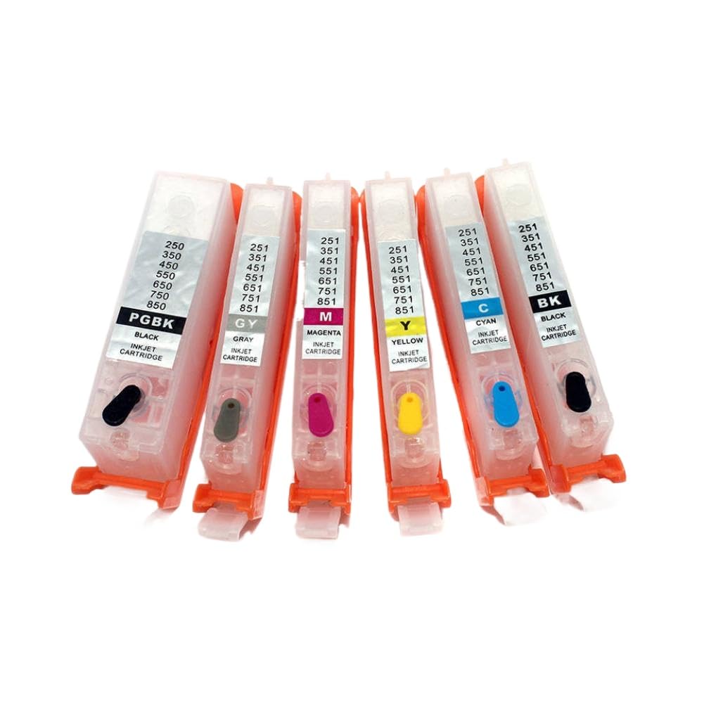 Cartuccia d'inchiostro di ricarica a 6 colori con chip PGI-250 CLI-251 compatibile con la stampante MG6320 MG7120 MG7520 IP8720
