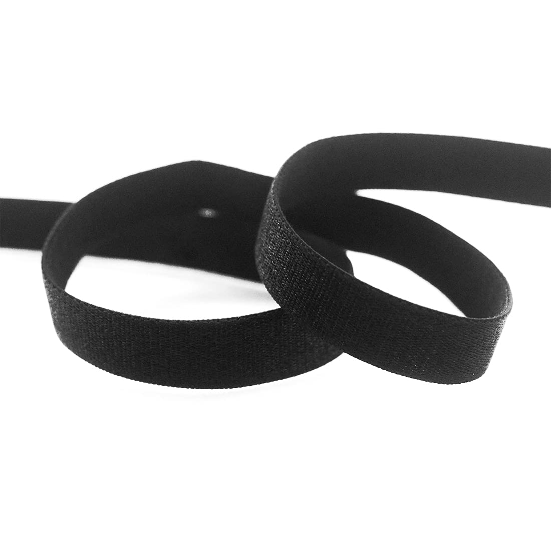 Bristlegrass Shiny Fold Over Elastic Band for Sewing 1/2 Inch 2 Yard Black Foe Roll Spool Stretchy Ribbon for Hair Tie Headband Dress DIY Sewing Trim (2Y 1/2