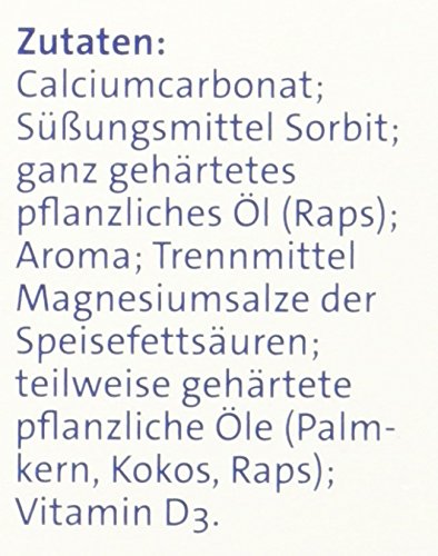 Abtei Calcium 1000 + D3 - Für den Erhalt starker Knochen - Hochdosiert - Glutenfrei, laktosefrei, für Vegetarier geeignet - Mit Zitronengeschmack - 30 Tabletten