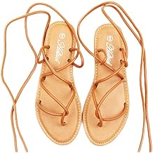 Womens Lace Up Gladiator flat Sandals Strappy Sandal for Women Dress Shoes