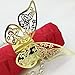 Lot de 100 ronds de serviette en papier d'aluminium découpé au laser en forme de papillon pour mariage, fête, décoration de table, restaurant Or, Argent et Rose HDMJK-01