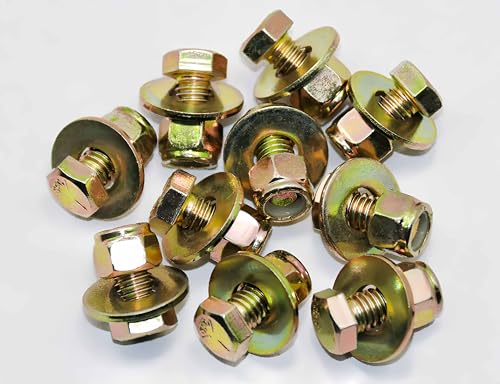 Image of 3 /8 inch x 3 /4 inch Hex Head Bolt by Color Galvanization with Nylon Lock nut and Large Size Washer Assortment Kit,Alloy Steel,Grade 5.(10pcs Pack),by Metalsuberg.