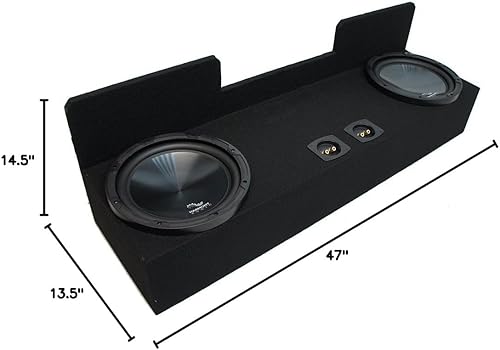 Miniatura 4 de Harmony Audio Paquete de 2 subwoofers HA-R124 con doble caja de subcaja de 12 pulgadas compatible con Toyota Tacoma Ext Cab Truck 1995-2004