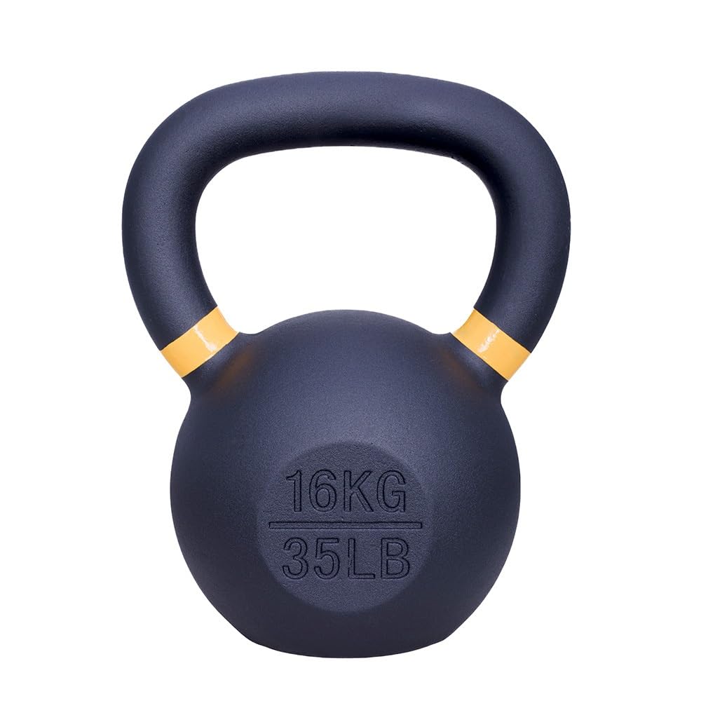 ForzaFit Gusseisen Kettlebell mit Farbmarkierung - Schwarz - Kugelhantel Gewicht aus Gusseisen - Verschiedenen Gewichten (g) 16 kg)