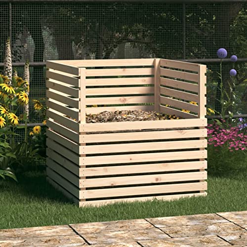 Compostador, XIAOGUANG Compostadora Organica Jardin, Vermicompostador, Composteras Huerto, Compostera Domestica, de Madera Maciza de Pino 100x100x102 cm