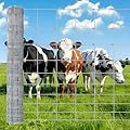 Garvee Cattle Fence 5 ft x 328 ft, Heavy Duty Galvanized Wire Fencing for Deer, Goat, Hog, Sheep, Heavy Zinc Coating Farm Wire Fence for Livestock & Yard Protection