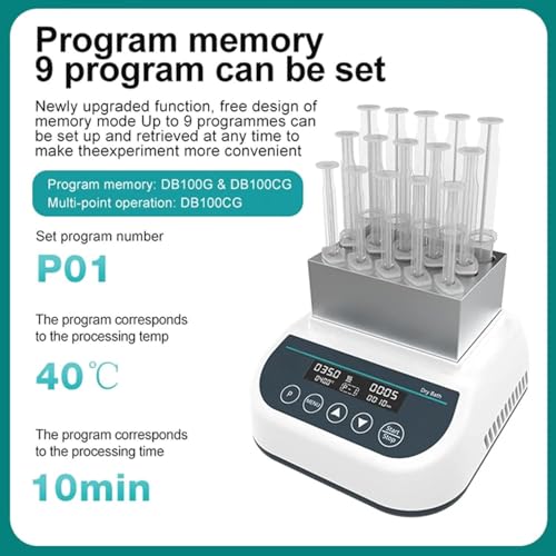 Gel Heater Machine, PRP Trockenbadblock 2,5-15ml Spritzen, Digital Lab Inubator w Temp Control 9 Programme Kühlung, Präzise Plasma Gel Maker für Klinik