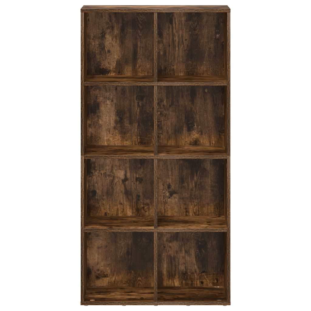 Hothingwell Bibliotheque Chene Fume 66x30x130 cm Wood Ingenierie | 8 przegródek, przechowywanie książek, wszechstronne poziome, łatwe czyszczenie, dołączony uchwyt ścienny