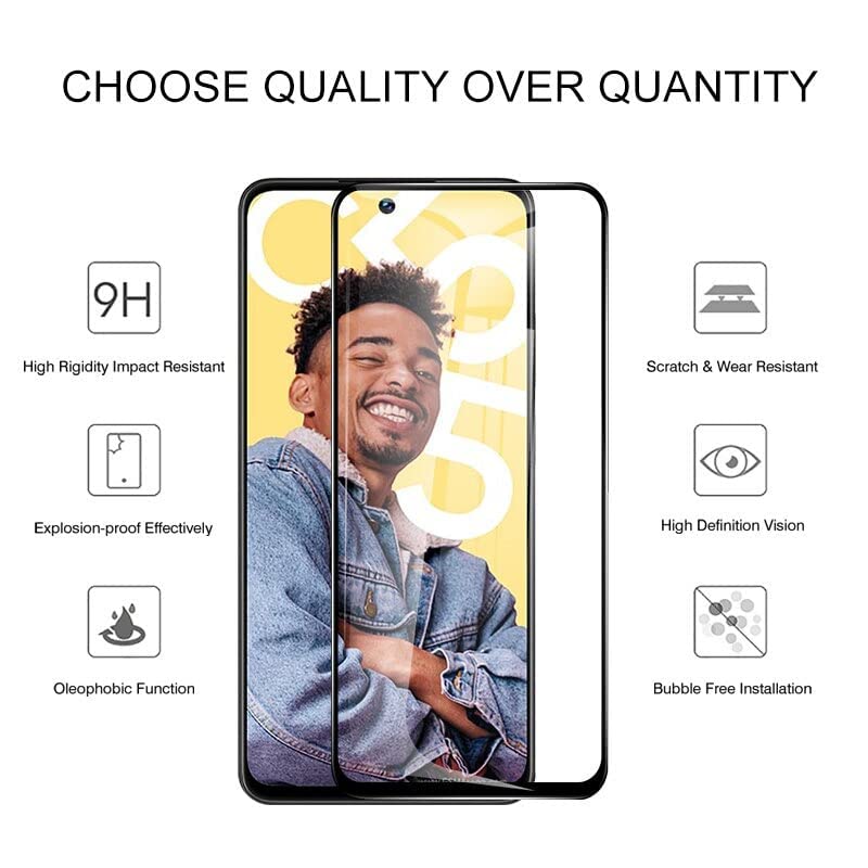 Image of Edge to Edge Tempered Glass Screen Protector For Realme C55 with Easy Installation kit