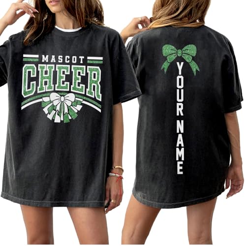 Custom Cheerleading Senior Shirt, Personalized Cheer Mom & Team Spirit Tee, Pom Pom Megaphone Graphic, Game Day Fan Wear