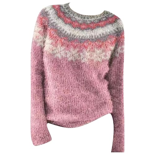 Women's Boho Knitted Sweater Oversize Casual Loose Crewneck Long Sleeve Lightweight Fall Clothes Pullover Tops2