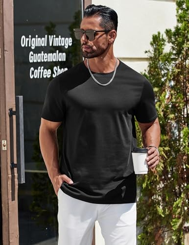 COOFANDY Mens T-Shirts 100% Cotton Premium Short Sleeve Shirt Crew Neck Basic Tshirt2