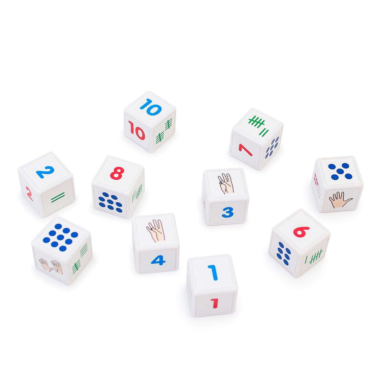 Junior Learning- Ten Learning Juego de Dados para Contar Cubos, Multicolor (JL645)