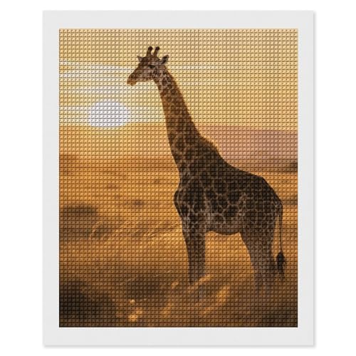 Kit diamant girafe strass carrés 5D pour réussir sa broderie sans vide