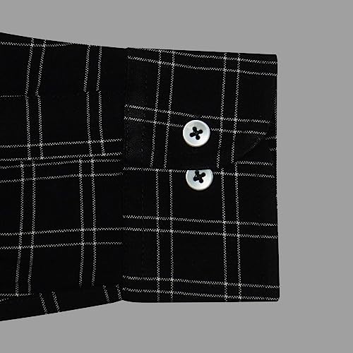 Image of GHPC Cottswool Winter Wear Woolen Windowpane Checks Full Sleeves Regular Fit Formal Shirt for Men