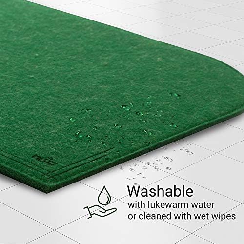 VILSTO Felt Placemat Coaster Cutlery Bag Set of 18 pieces, Forest Green - Heat Resistant, for Kitchen, Home Dinner Party, Outdoor Barbecue