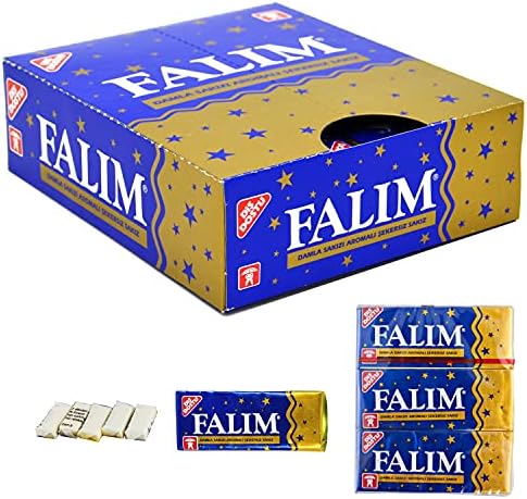 Falim Sugarless Plain Gum 60 packs of 5 (300 Pieces Total) (Mastic)