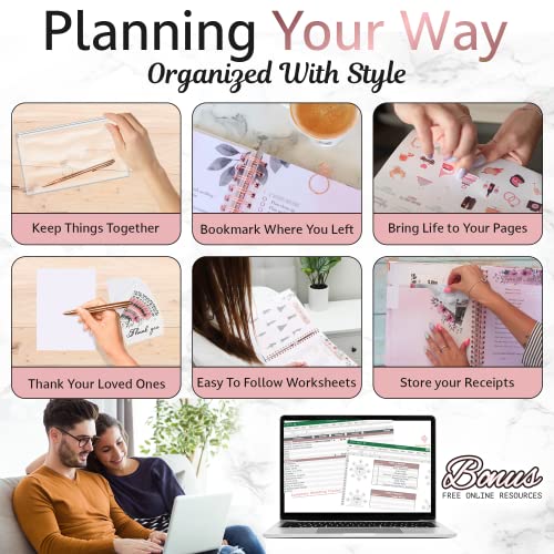 Wedding Planner Book And Organizer For The Bride - Rose Gold Kit With Stickers, Pen, Cards, Pouch & Gift Box | Future Mrs Gifts Wedding Planning Book | Engagement Gifts For Women | Bride To Be Gifts For Her #TOP3