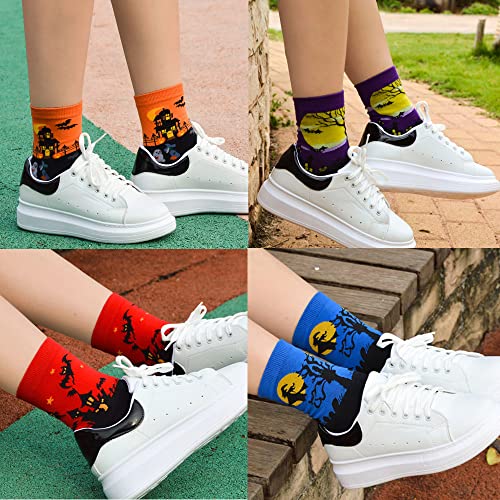 Leotruny Women's Halloween Colorful Cotton Socks 5-Pack (Women Shoe Size:5-9, 5Pairs-Multicolor) #TOP4