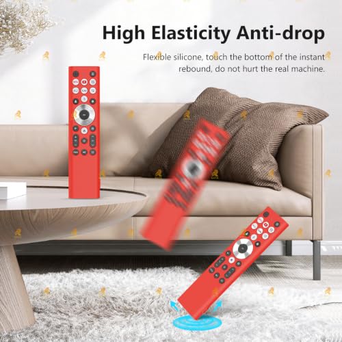 Image of RAYA Silicone Cover Compatible with 2026 Hisense TV Remote E7Q PRO / U6N PRO Model TV Remote Protection Case (RED)