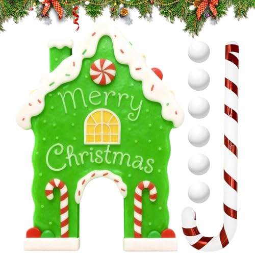 室内 ゴルフ ゲーム | クリスマス ポータブル 再利用可能 - ジンジャーブレッドハウス 室内 ゴルフ おもちゃ - 家族と大人、ティーン、子供のための交流娯楽パーティー屋外イベント