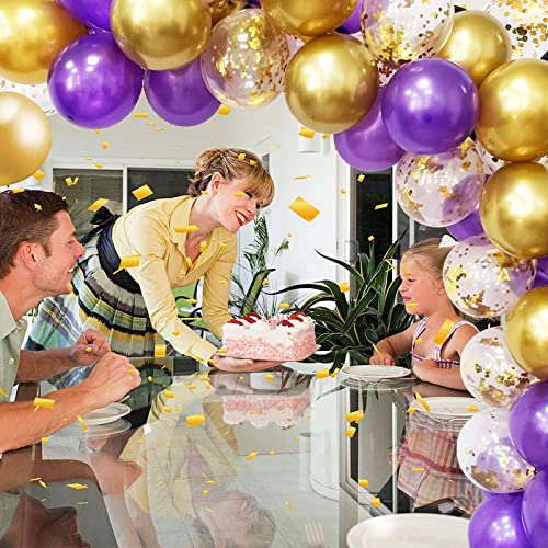 Image of Graduation Party Decorations Purple Gold /Purple Gold Graduation 2026 /Purple Gold Balloons /Eid Mubarak Party Balloon /Birthday Party Decorations Women NYU /LSU Balloons 45 pcs (Pack of 3)