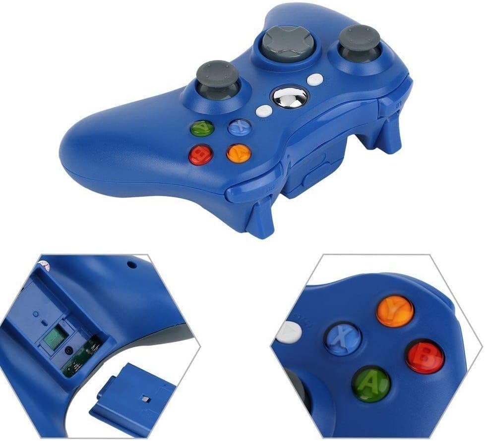 BEK Controller replacement for Xbox 360 Controller Wireless Remote Gamepad Non-Slip Joystick Thumb Grips Double Shock Live Play Compatible with Microsoft Xbox 360 Slim PC Windows 10 8 7 Color (Blue)