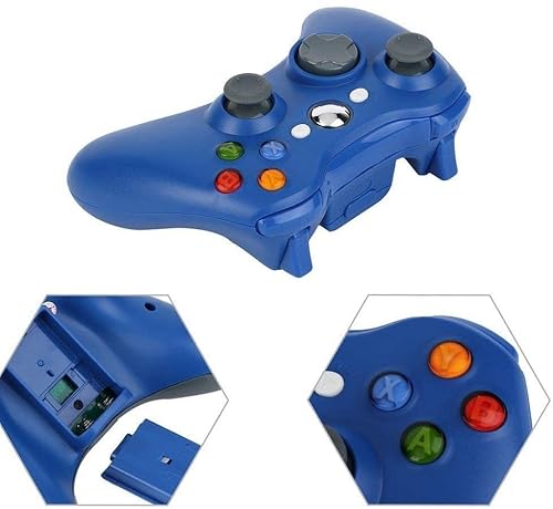 Bek Controller Replacement For Xbox 360 Controller Wireless Remote Gamepad Non-Slip Joystick Thumb Grips Double Shock Live Play Compatible With Microsoft Xbox 360 Slim Pc Windows 10 8 7 Color (Blue) #TOP5