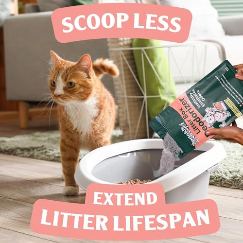Sprinkle & Sweep Desodorizador de caixa de areia - Desodorizador de areia de gato não tóxico e segur