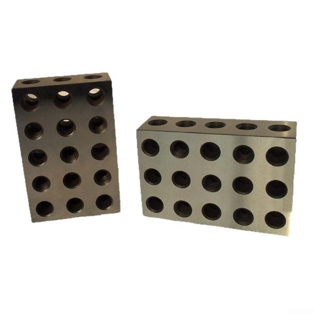 Stahl 1-2-3 Block Set 23 Bohrungen für m10 Gewinde Stahl 1-2-3