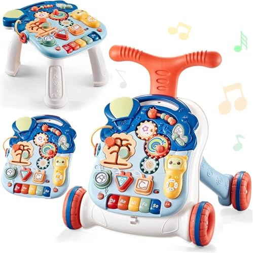 Andador Bebés,Juguete Inspirado en el Método Montessori con Panel Musical Desmontable y ayuda Para Caminar. Apoyo para estar de pie y Caminar, Velocidad Ajustable, Apto para Bebés a Partir de 6 Meses